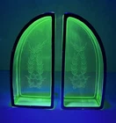 VINTAGE Gilded Uranium Depression Glass Replacement Inserts Relish Trinket Dish