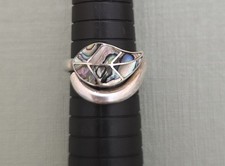Peruvian Abalone 925 Sterling Silver Ring Size 8