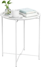 Small round End Table, Accent Side Table Nightstand with Removable Tray Top