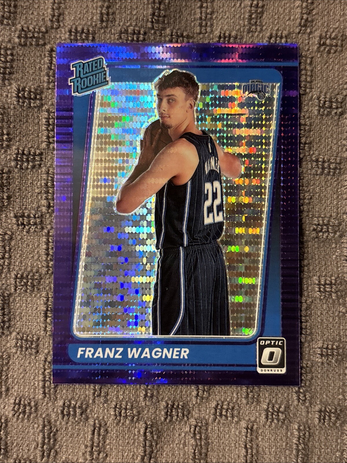 2021-22 Donruss Optic #185 Franz Wagner Target Purple Pulsar Orlando Magic