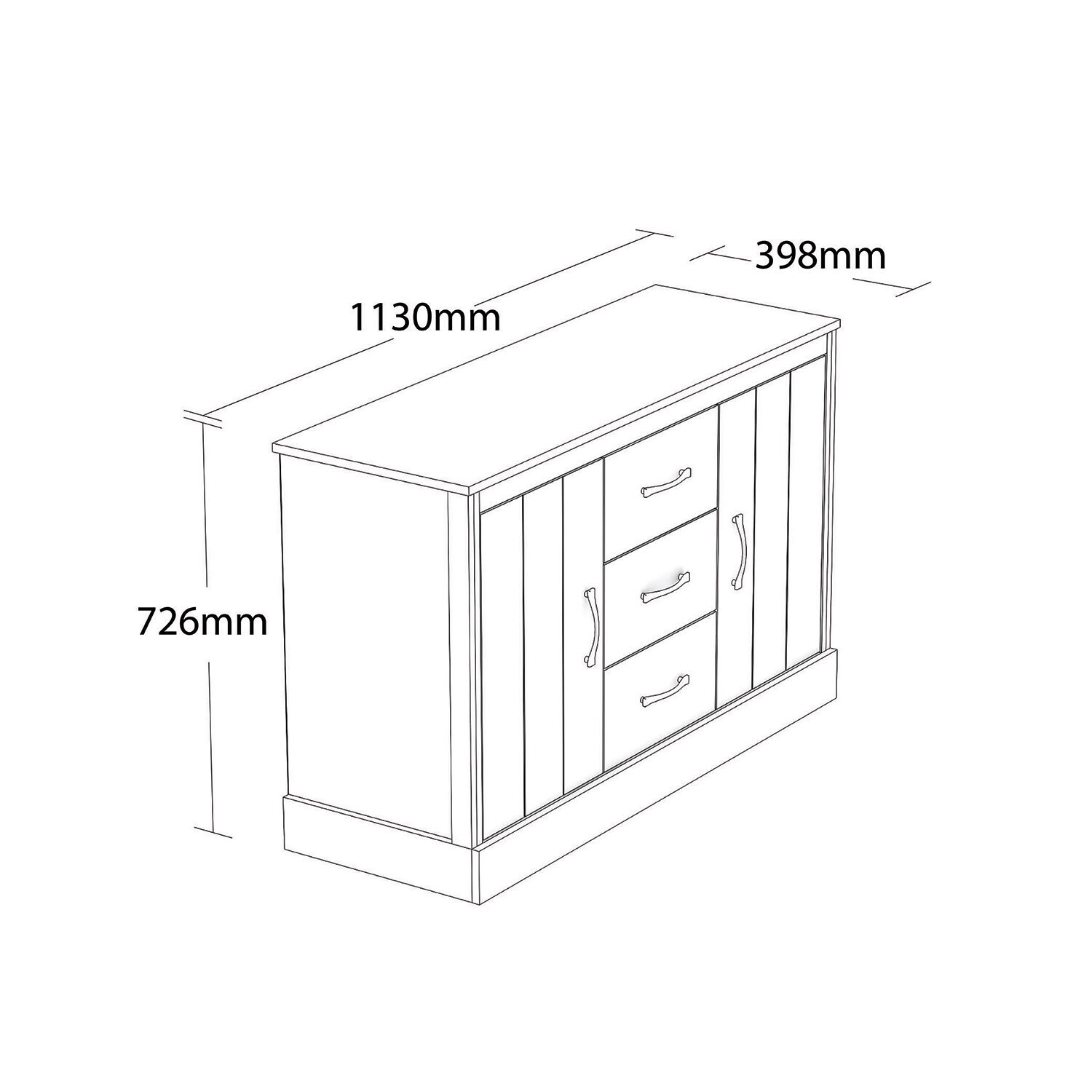 The Range Camford Two Door Three Drawer Sideboard eBay