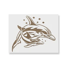 Dolphins Stencil - Durable & Reusable Mylar Stencils