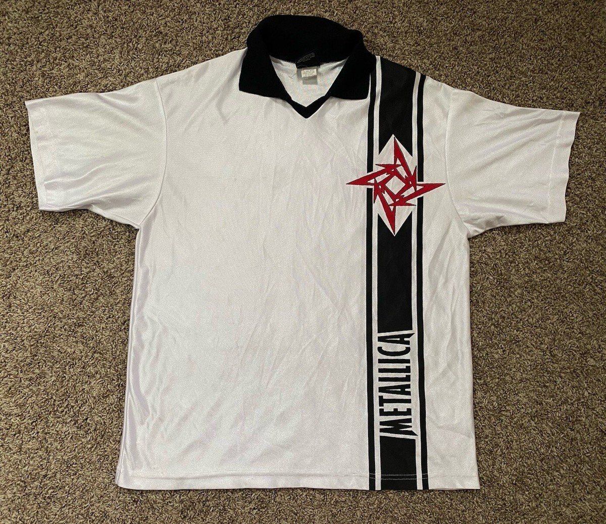 giant llica Tシャツ　メタリカ　サッカーシャツ Vintage 90s Giant METALLICA White Football Soccer Jersey