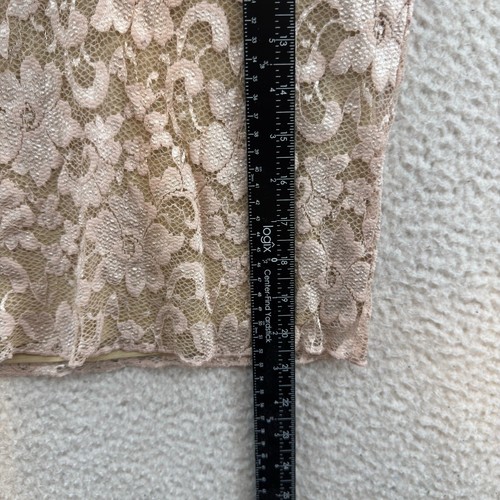 Y2K Vintage cAbi Top Medium Pink Tan Beige Lace Boho Fairy Grunge Whimsigoth - Picture 6 of 7