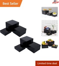 Versatile Black Acrylic Cube Display Riser Set - Stylish Organization Solution