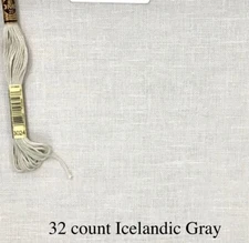 Wichelt 32 Count 100% linen Denmark Icelandic Gray pale grey Belfast