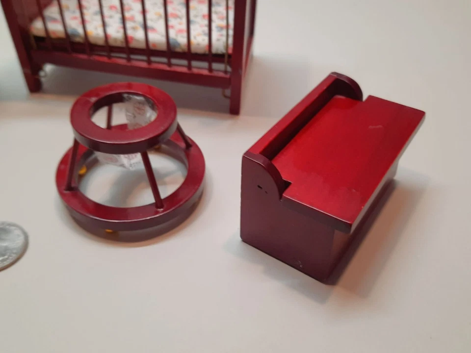 Dollhouse Miniature - Classic Nursery Set, 5 piece, Mahogany - Image 2 of 4