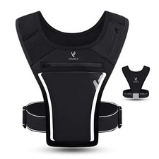 Running Vest Phone Holder by Veloga- Multiple Zip Pockets Breathable Waterproof