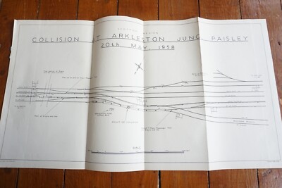 1958 Arkleston Paisley Scottish Region Railway Track Map Diagram