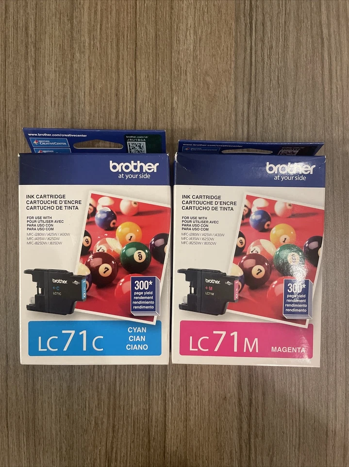 Brother LC71 Ink Cartridges Cyan & Magenta Ink Genuine Exp 2018 LC71C LC71M - Image 2 of 4
