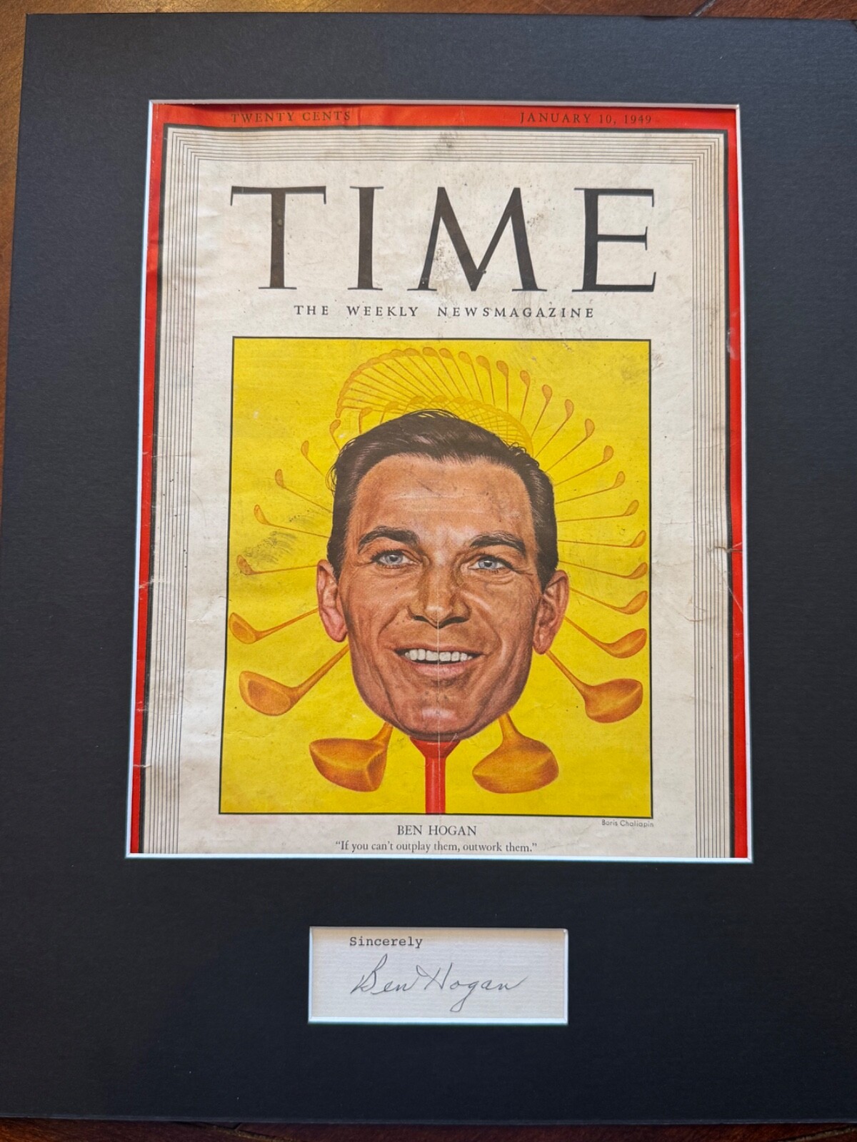Ben Hogan Autographed Signed Golf Time Magaine Cover JSA Certified Masters 