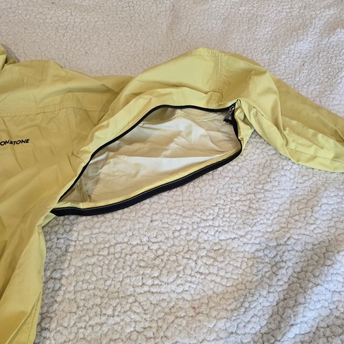 Moonstone 1/4 Zip Pullover Vented Windbreaker Rain Yellow Jacket Size S - Picture 10 of 13