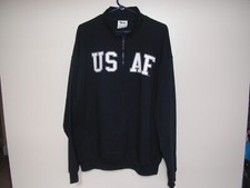 United States Air Force Dark Blue 1/4 Zip XL Pullover with White USAF Lettering