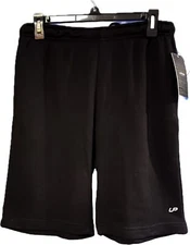 New UNIPRO Mens Black Training Shorts Medium Terry Sport Cotton Blend Drawstring