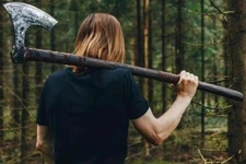 Hand Forged Viking Axe | Large Axe Handmade, Groomsmen Gift | Birthday Gift