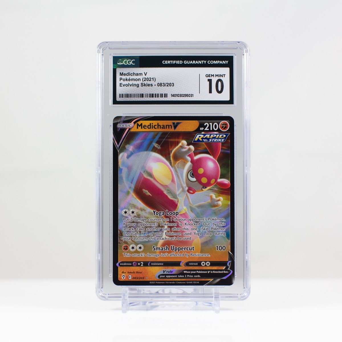 Pokémon Medicham V Holo #083 Evolving Skies 2021 - CGC 10 Gem Mint