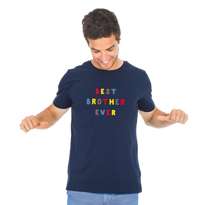 Herren T-Shirt Kurzarm BEST BROTHER EVER BUNT WAF