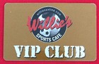 VINTAGE WILLIES SPORTS CAFE VIP CARD #3655 700 WLWT RADIO CINCINNATI OHIO — photo 1
