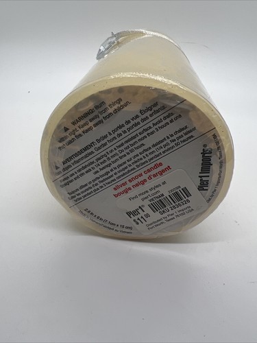 Pier 1 Import 6 Inch White Silver Snow Candle - Picture 6 of 7