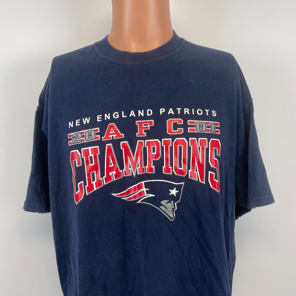 New England Patriots 2001 AFC Champions T Shirt Vtg NFL Football