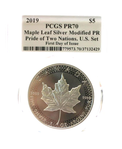 NGC 2019 Canada $5 .9999 Fine Silver Maple Leaf Modified PR70 (PO2N) [023WEJ]