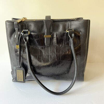 Badgley Mischka Bag Large Tote Black Three Compartment Purse Tote