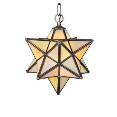 Meyda Lighting 9'W Moravian Star Beige Iridescent Mini Pendant, Bai - 12123