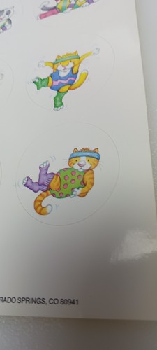 Exercizing Cats Sticker Sheet Vintage 1987 Current Cute Nostalgia Legwarmers - Picture 7 of 14
