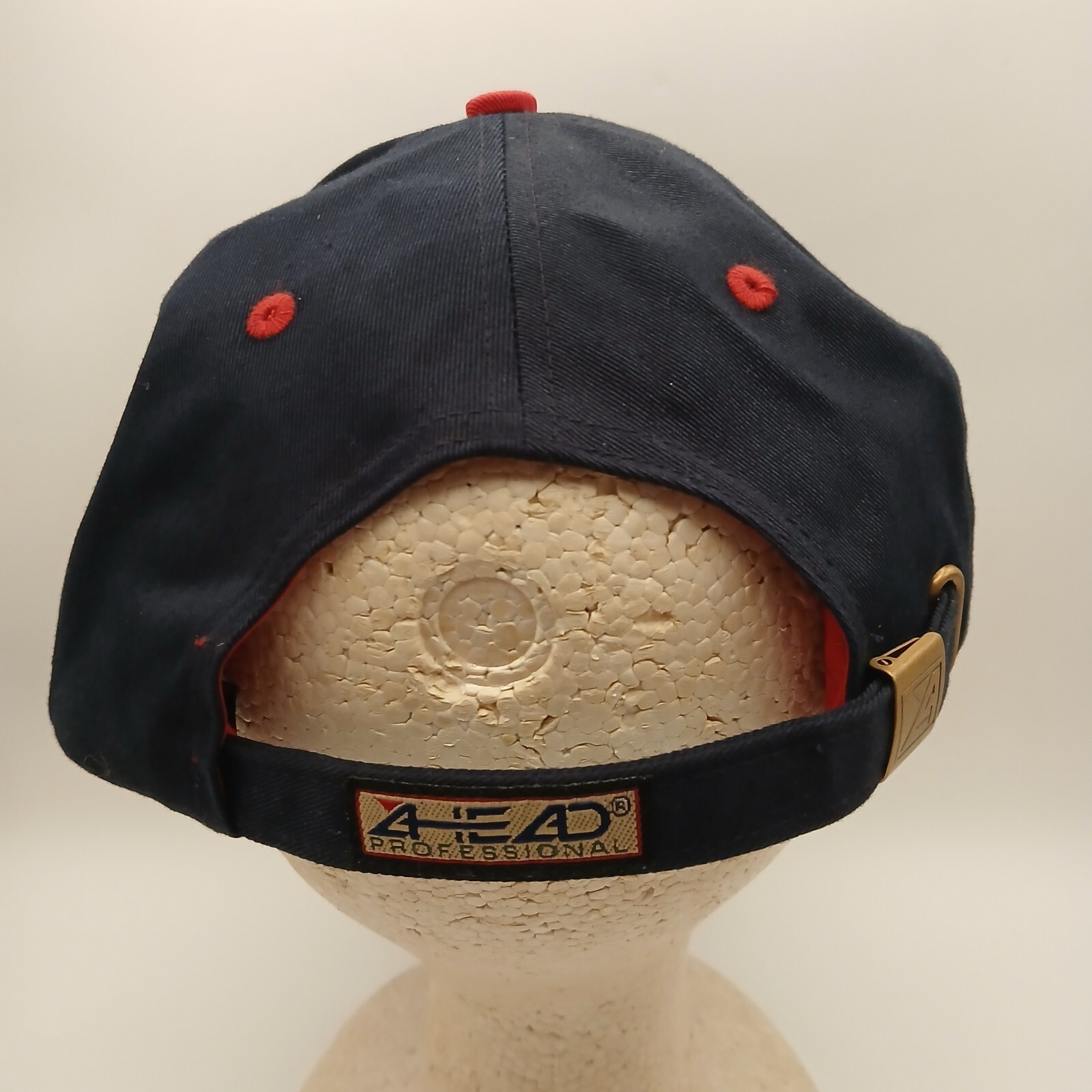 Dancing Rabbit Golf Club Hat Cap Ahead Strapback Navy Blue White Red Script Flag