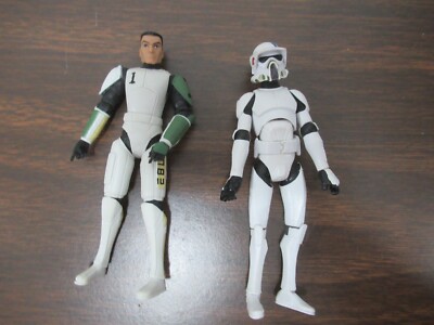 Star Wars lot of 2 Clone Troopers Wars animated