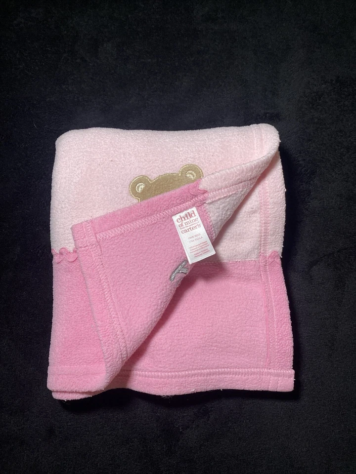 Carters Child Of Mine Baby одеяло розовый плюшевый медведь я люблю мама флис милый - Изображение 2 из 4