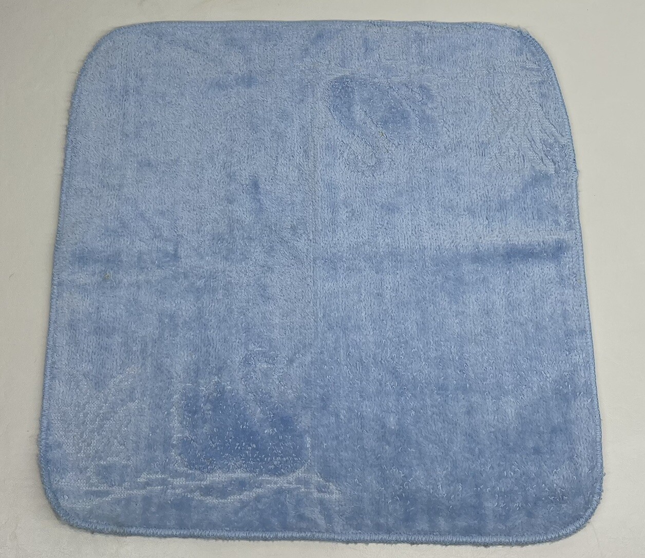 Vtg 70s Sculpted Swan Hand Towel Washcloth Soft Blue Cannon Lot Of 4