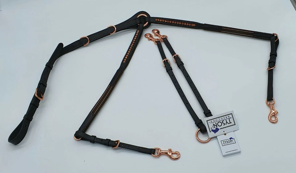 Vorderzeug Rosegold Roségold Strass Pony VB WB X Full Tysons Braun Schwarz TY - Bild 2 von 4