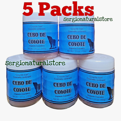(5 Packs) CEBO DE COYOTE POMADA 3.5 oz EACH COYOTE BAIT ANALGESIC Made in Mexico
