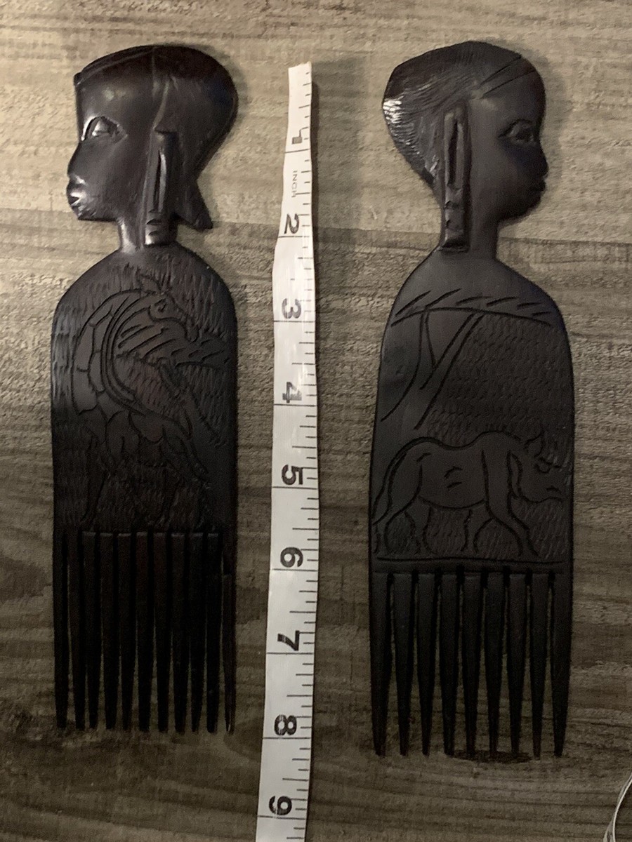 Vintage Hand Carved Wood Hair Comb or Hair Pick Amazon.com : Nerien Handmade Carved Vintage Wooden Hair Comb  main image 4