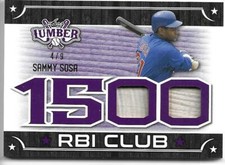 2021 Leaf Lumber Baseball SAMMY SOSA Bat Relics 1500 RBI Club 4/9 Purple
