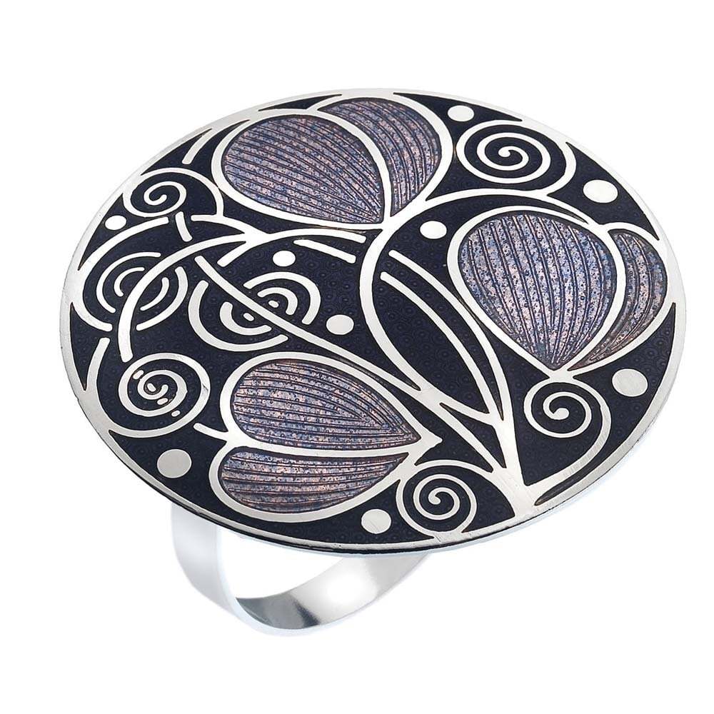 Sea Gems Mackintosh Leaves & Coil Purple/Lilac Scarf Ring 7739PL