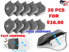 20 Pack Of Replacement Filter For Cycling Mask 5-Layers Activated Carbon Filters