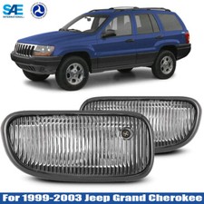 Fog Lights For 1999-2003 Jeep Grand Cherokee Front Bumper Lamp Clear Lens Pair