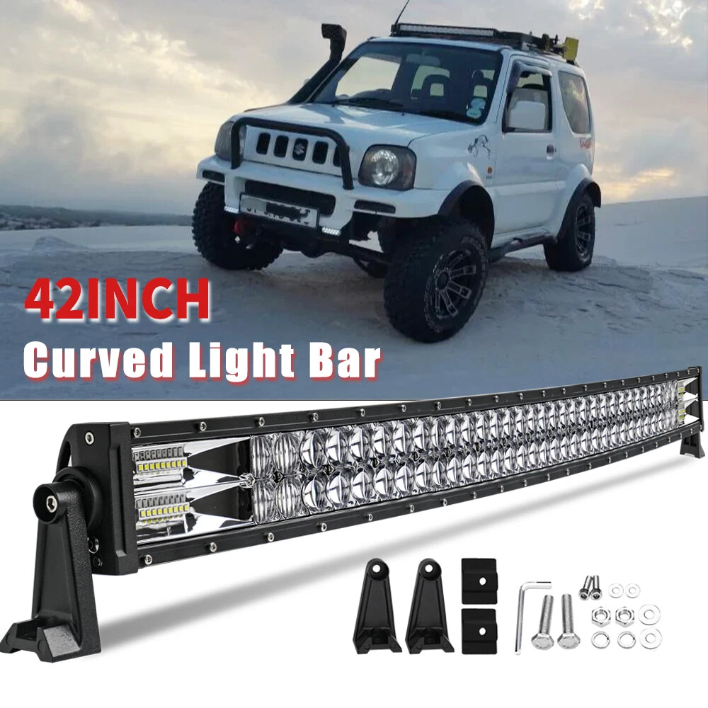 Curved 42'' LED Roof Light Bar Combo Offroad Driving Lamp Fit