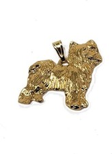 Chinese Crested Powder Puff Dog 24K Gold Plated Pewter Pendant Jewelry USA Made