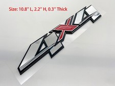 4x4 Emblem Fit 2007-2023 Chevrolet Gmc Red Chrome 1pc