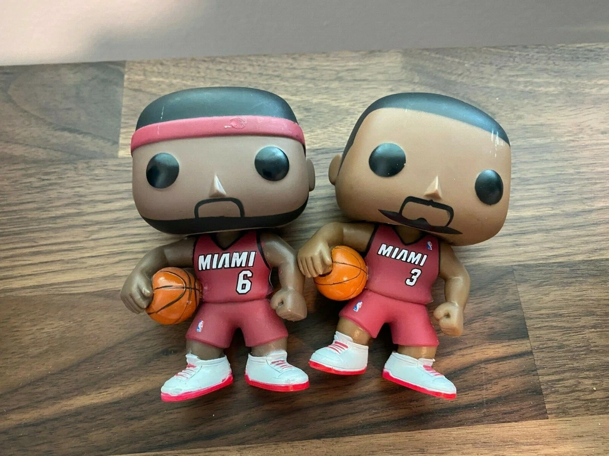 Funko Pop GRAIL Lebron James, Dwyane Wade Set of 2 Miami Heat NBA HTF OOB