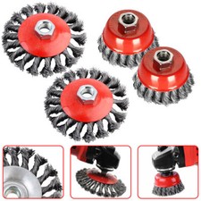 4x Topfbürste Winkelschleifer Bohrmaschine Kegelbürste Rundbürste M14 Flex Draht