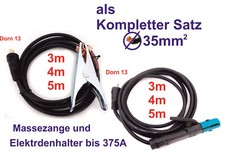 Elektrodenkabel Massekabel 375A Schweißkabel Ø35mm² 3/4/5m Dorn13 