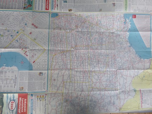 1951 Arkansas Louisiana Mississippi road map Esso oil gas Norfork Dam - Picture 4 of 4