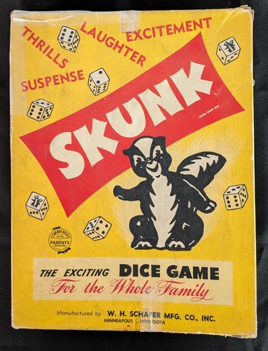 Vintage SKUNK 'The Exciting Dice Game' by W.H. Schaper Mfg. 1953