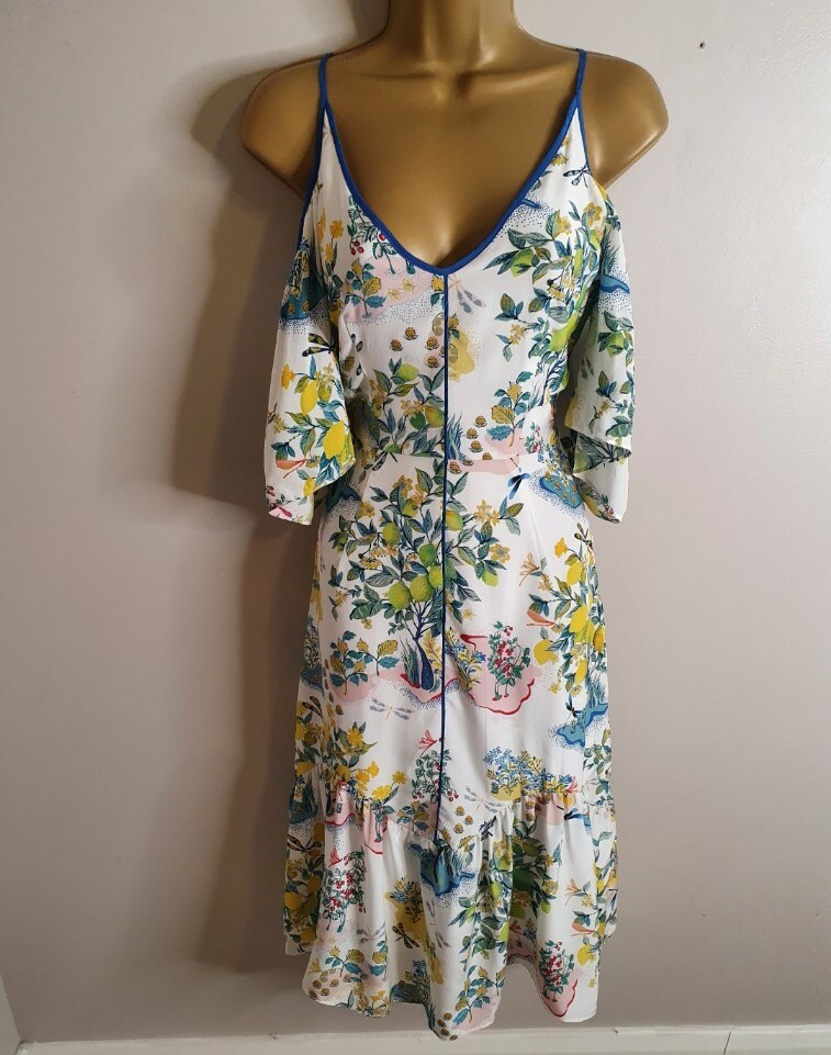 Whistles Cold Shoulder Floral Dress UK SIZE UK