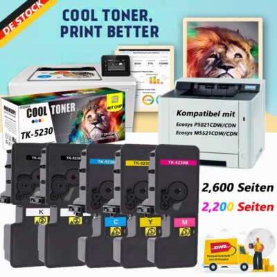 5x Toner XXL für Kyocera TK5230 P5021cdn M5521cdn M5521cdw P5021cdw ECOSYS
