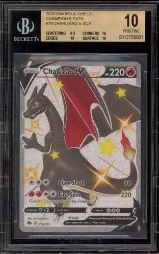 Pokémon Charizard V Champion's Path Secret Rare Full Art #079 BGS 10 Pristine